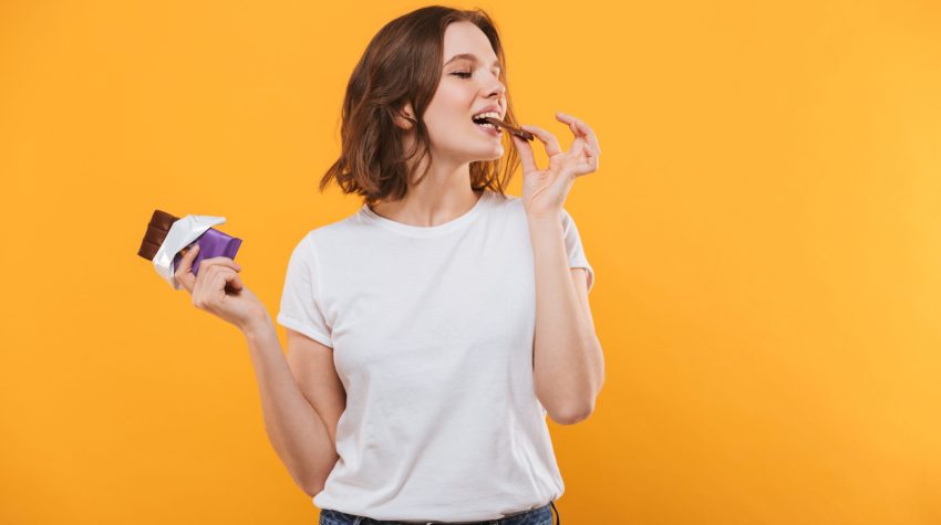 Image,Of,Happy,Cute,Young,Woman,Standing,Isolated,Over,Yellow